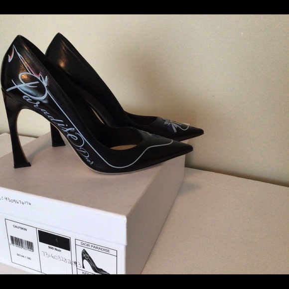 Christian Dior Blk Leather Paradise Pumps sz.37 - Picture 5 of 6